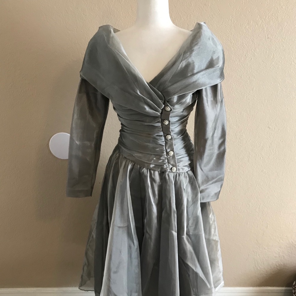 Watters and Watters Silver Formal Dress